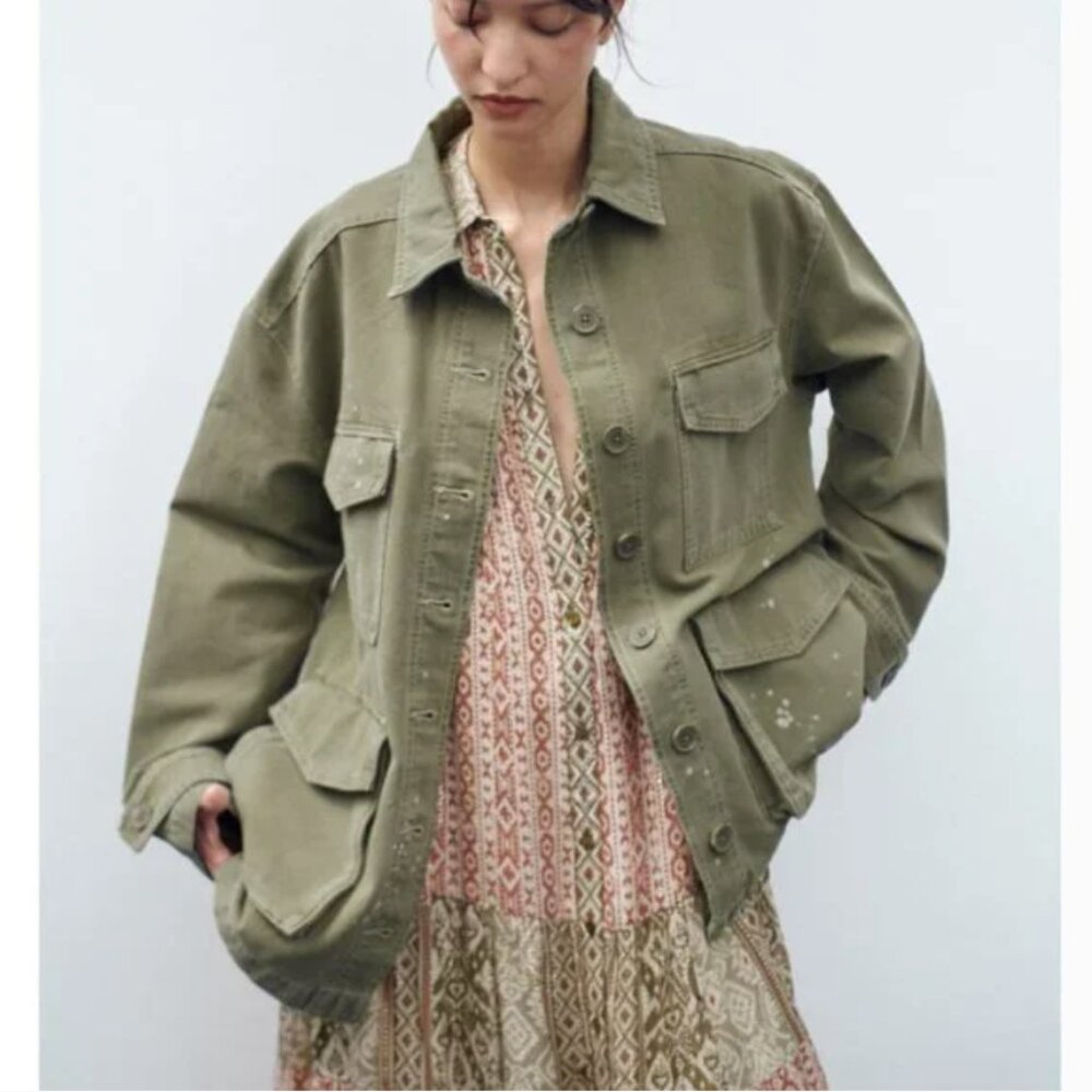 ZARA | Multi Pocket Surplus Cargo Jacket - Large